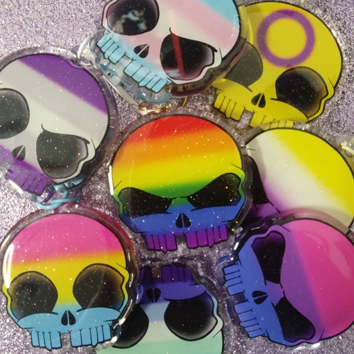 Porte-clés Epoxy Skully X Pride